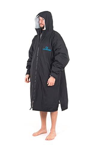 Lifeventure Langarm-Wickelmantel | Winddicht, wasserdicht, geruchshemmend behandelt, mit Fleece gefütterter Poncho-Mantel zum Schwimmen, Surfen, Camping