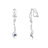 Free bird タンザナイト イヤリング レディース 「自由の葉」12月 誕生石 金属アレルギー対応 痛くないイヤリング 揺れる アクセサリー レディース 深いブルー 冬 クリスマス 新年 誕生日 プレゼント