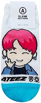 A BLANK Women's Kpop Cartoon Character Socks - Made in Korea (Seonghwa, Mingi, Hongjoong, Jongho, San, Wooyoung, Yeosang, Yunho, A TEEnage Z)
