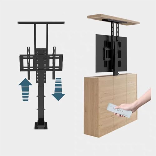 QICBYING Support TV Motorisé avec Télécommande - Ascenseur TV Électrique Télescopique avec Support TV À Levage Automatique, Peut Être Caché dans Un...