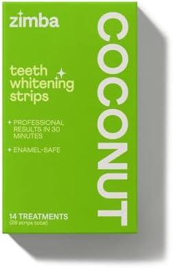 Zimba Coconut Flavored Teeth Whitening Strips | Vegan, Enamel Saf...