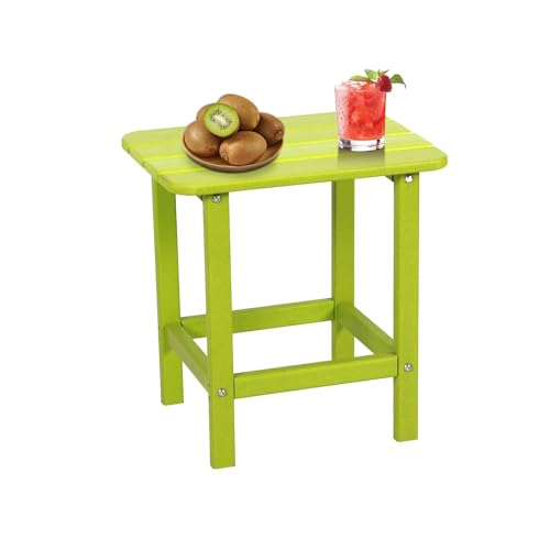 Aoodor 19'' Adirondack Side Table, Rectangular HDPE End Table, Weather Resistant and Easy Maintenance, Apple