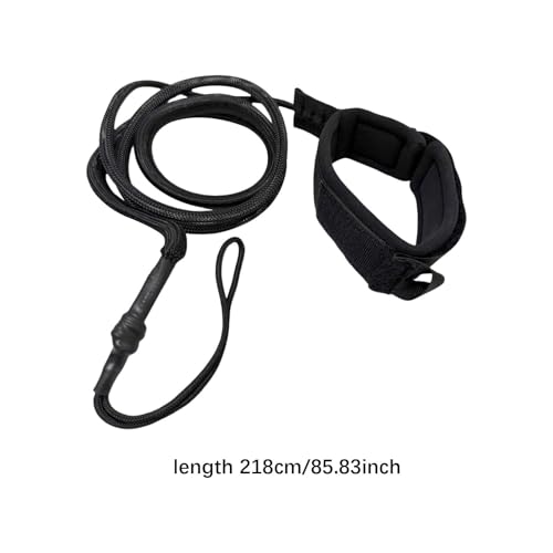 kowaku Surf Board Leash Surfing Leash Surf Traction Rope Lightweight Coiled Paddle Board Ankle Strap for Skimboard Outdoor, Black
