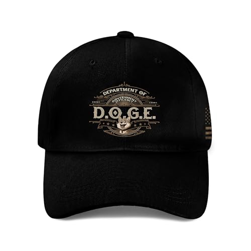 Doge Department of Government Efficiency Hat Doge Hats for Men Doge Cap Political Hat 2 (Black)