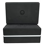 TEEYAR ヨガブロック 2個セット 3サイズ 23 x 15 x 7.4/7.6cm(高密度) また 大きい 23 x 15 x 10cm(中密度) 全30色 初心者/上級な ヨガぶろっく2年間の保証(Yoga block set) (最高峰 320g 厚さ10cm/黒＋白の線)