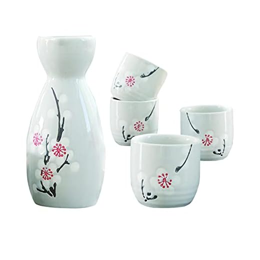 Liwein Sake Set,5 Piezas Sake De CerÁMica Japonesa Tradicionales Botella De Sake Porcelana Cups Tazas De CerÁMica Manualidades Regalo