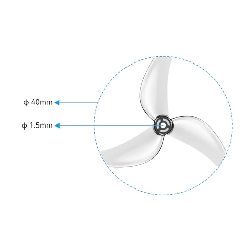BETAFPV 12 sztuk Gemfan 1611 40 mm 3-ostrzowy programator z otworem na ramię 1,5 mm, wytrzymałość lekka do silników bezszczotkowych 1102,0802SE, do drona freestyle wyścigowego 2S FPV, takich jak Pavo