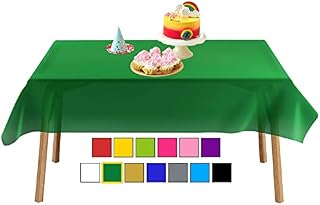 YANGTE 8 Pack Disposable Tablecloth Plastic Rectangle Table Covers 54 in x 108 in for Tables Indoor or Outdoor Parties Birthdays Weddings Picnic Christmas (Green)