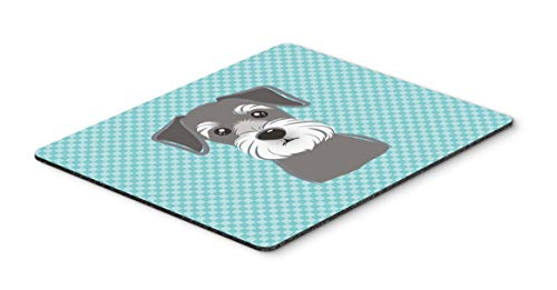 Caroline's Treasures BB1144MP Checkerboard Blue Schnauzer Mouse Pad, Hot Pad or Trivet for Home Office Gaming Working Computers Laptop Mouse Mat,Washable Large Mousepad