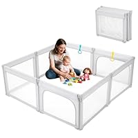 Playpen Foldable Playpen for Baby and Toddlers, Adjustable Shape & Size, Playpens with Padded Frame & Mesh Walls, Play Pens for Indoor & Outdoor