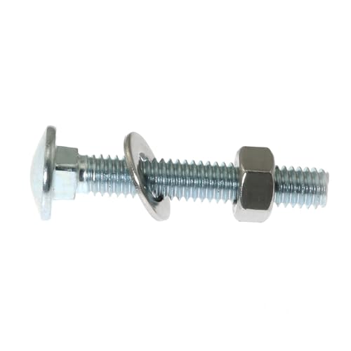 Image of RLECS 10PCS Galvanized Carriage Bolt 5 /16-18x2'' Carriage Bolts Set Round Head Square Neck Screws with 10 Nuts and 10 Washers