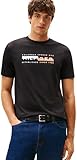 Tommy Hilfiger Herren T-Shirt Kurzarm Colour Block Graphic mit Rundhalsausschnitt, Schwarz (Black), XS