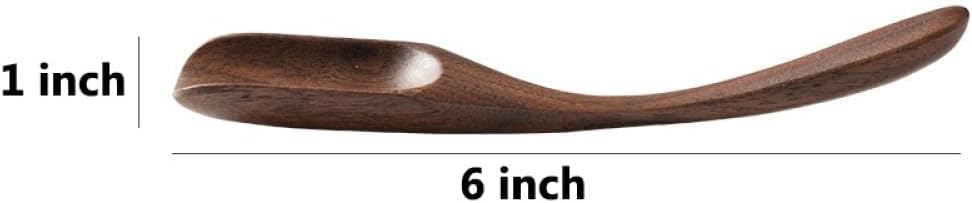 Sizikato 木製ルーズリーフティースクープ ウォールナットウッドティーセレモニーアクセサリー 2個