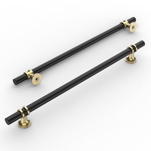 Amerdeco 10 Pack Matte Black and Gold Cabinet Pulls 10 Inch(254MM) Hole Centers Kitchen Cabinet Handles Cabinets Hardware Drawer Pulls ZH0058 by Amerdeco - Used condition - US$45.33