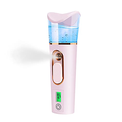 FATUXZ Handy Nano Mist Sprayer with Skin Analyzer Moisture Tester, Portable Facial Atomization Eyelash Extensions Steamer Mister,Mini Cool with Large Capacity,Face Moisturizing,Hydration Refreshing 30ml