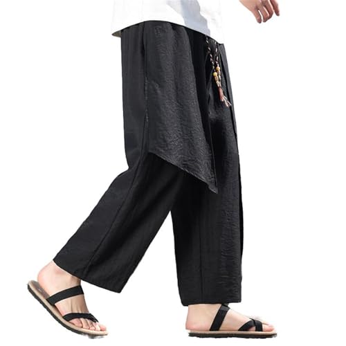 Men's Pants Spring Summer Retro Chinese Style Loose Fit Casual Elastic Waist Trouser2
