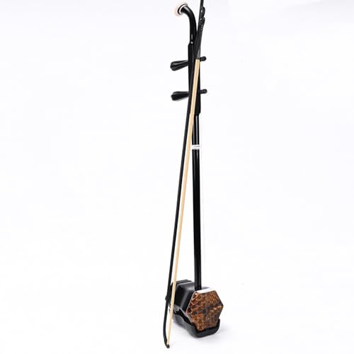 wood Erhu with Bow and Accessories round stick Erhu instrument major beginner Erhu complete set of national instruments (Wood spindle)