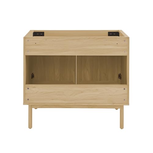 Image of Classe 36 inch Freestanding Bathroom Vanity Cabinet Without Top in Natural Oak