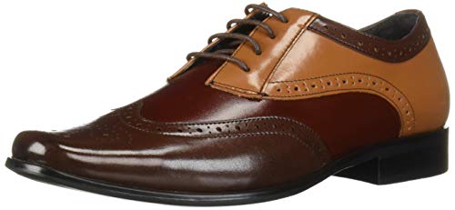STACY ADAMS Unisex-Kid's Tinsley Wingtip Lace-Up Oxford, Brown/Multi, 2 M US Big Kid