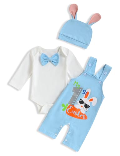 Crazyme Baby Boy Easter Outfit Cute Gentle Romper Top Overall Pant Sets My First Easter Baby Boy Outfit
