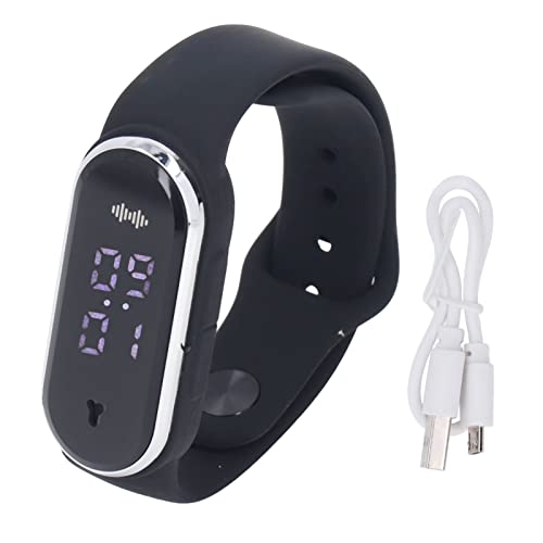Ejoyous Pulseras Repelente de Mosquitos Ultrasónico, Pulsera Anti Mosquitos Reloj de Pulsera Electrónico Antimosquitos con Carga USB Función de Reloj Temperatura Corporal (BLACK)