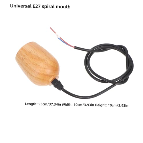 Lámpara colgante redonda de madera E27 con cable de suspensión ajustable 2