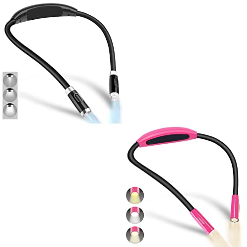 Vekkia Rechargeable 4 LED Neck Reading Light +Rechargeable 9 Brightness Neck Reading Light