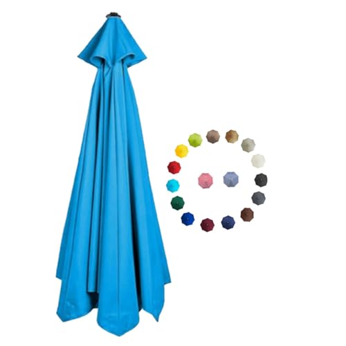 Replacement Parasol Canopy 2.0/2.3/2.7/3.0m Patio Umbrella Replacement Canopy 6 Arms/8 Arms Canopy Replacement Cover for Garden Market Beach Umbrella ( Color : Light blue , Size : 2.0m/6.5FT-6Ribs )