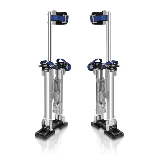 Drywall Stilts, 15''-23'' Drywall Stilts for Adults Adjustable Heights Aluminum Work Stilt for Sheetrock Painting, Pruning Branches or Cleaning