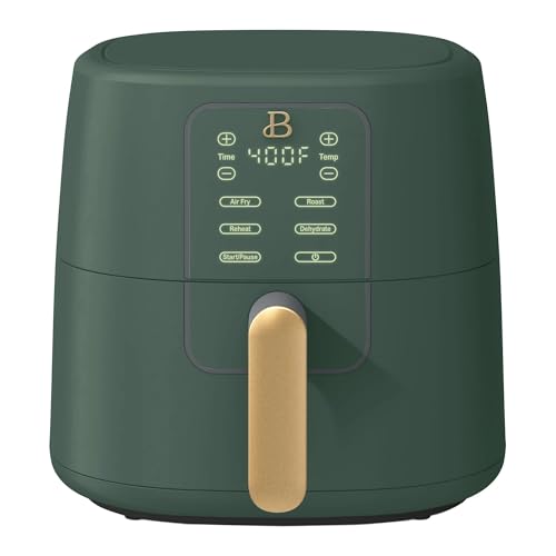 Beautiful 6 Qt Air Fryer with TurboCrisp Technology, EverGood Ceramic Nonstick Coating - Roast, Reheat and dehydrator, kitchen appliances by Drew Barrymore (Thyme Green)