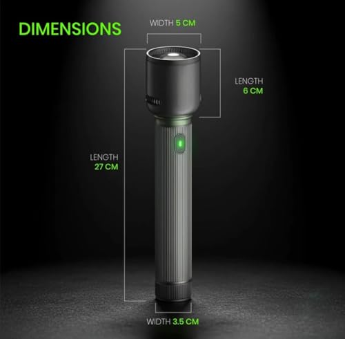 Image of RL-M58 300W Professional LED Torch | Heavy Duty Metal Flashlight | 6000mAh Rechargeable Battery | Zoom Function | Type-C Charging for Outdoor Use