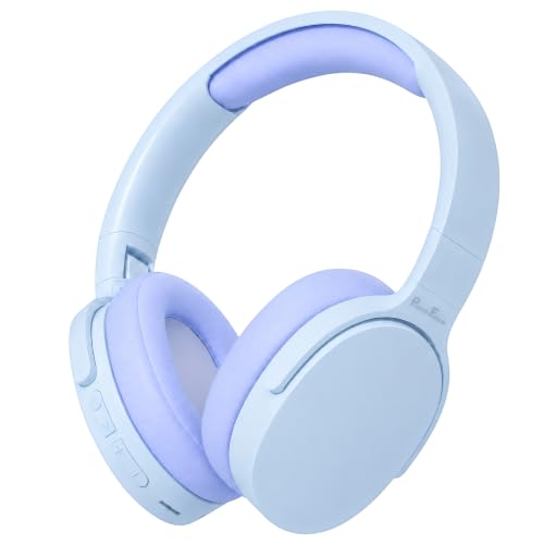 Image of PunnkFunnk BeatXtra Wireless Stereo Bluetooth Headphones V5.3, Over Ear Foldable Headset with 40mm Drivers, Soft Cushioned Ear Pads, Built-in Mic, AUX Input, 10M Wireless Range, Teen & Adults (Blue)