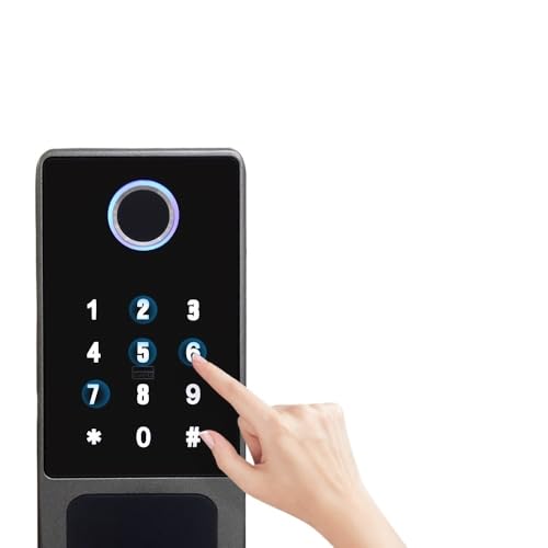 App Fingerprint Smart Door Electronic Lock Outdoor IP65 Waterproof Gate Bluetooth Password IC Card Lock + Key With Alexa(VD06-TT
