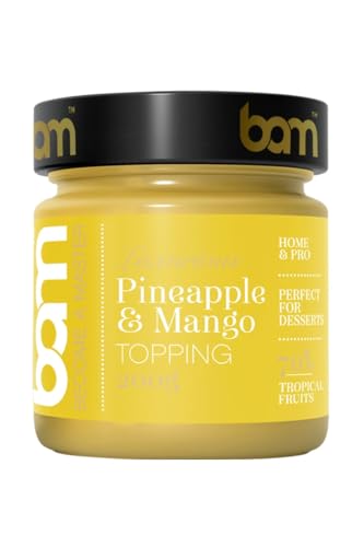 BAM Topping de Mango y Piña, 200 g – Topping Repostería con 70% de Fruta para Tartas, Yogur, Helados y Smoothies