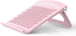 Laptop Stand for Desk Stable Foldable Adjustable Multi-Angle Computer Desktop Holder Ventilated Lapdesks Riser for Mackbook, Lenovo, Dell, iPad, HP - Within 17' (Pink)