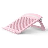 Brezze (ブレッツ) レターラップトップスタンド デスク用 安定 折りたたみ式 調節可能 マルチアングル コンピューターデスクトップホルダー 通気性のあるラップデスクライザー Mackbook、Lenovo、Dell、iPad、HP用 - 17フィート以内(ピンク)