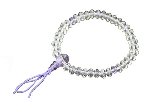 7Mm Geniuse Amethyst & Crystal Gemstone Stretch Bracelet Japanese Juzu Prayer Beads Buddhist Asian Handmade In Kyoto Bracelet For Women Gifts For Her #TOP6