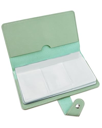 GAUENEEN Credit Card Holder, Leather Business Card Organizer with 96