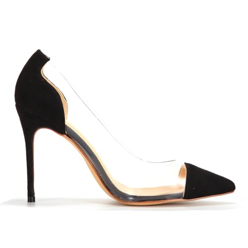 UP2STEP Women Sexy Clear Pumps Pointed Toe Stiletto Slip On High Heels Party Wedding Dressy Basic Shoes3