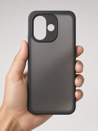 Image of Matte PC TPU Back Cover Case for Redmi Note 17 5G, Air Bag Corner Protection, Anti-Fingerprint, Never Turns Yellow, Micro Arc Edge, Camera Lens Guard, Black