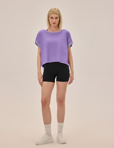 Image of UNIANKIYA Open Back Workout Tops for Women Loose Fit Athletic Crop Tee Short Sleeve Gym Running Yoga Shirt