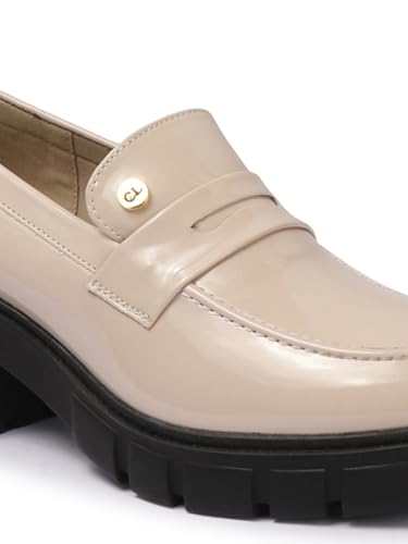 Image of Carlton London Chunky Heel Loafers for Women - Classic Style with Modern Comfort - Perfect for Work & Everyday