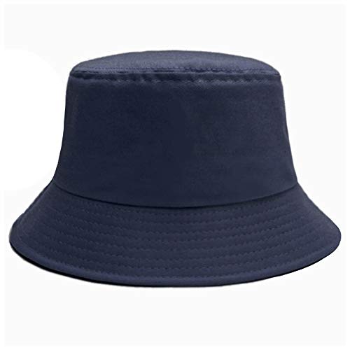 Image of Bucket Hat for Women Men, Reversible Cotton Summer Sun Beach Cap Solid Color Style