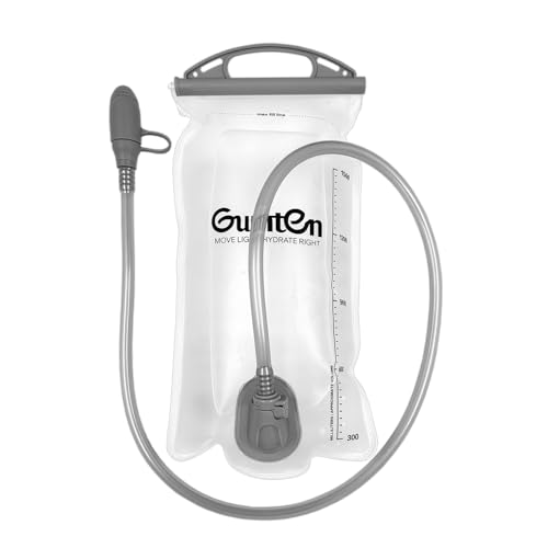Gumten Hydration Bladder 1.5L BPA-Free Water Bladder Leakproof Water Reservoir for Marathon Hiking Camping Cycling Running (Transparent)