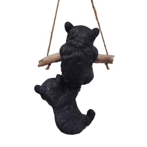 Figurines de Osos Colgantes en Poliresina Negro Set miniatura 4