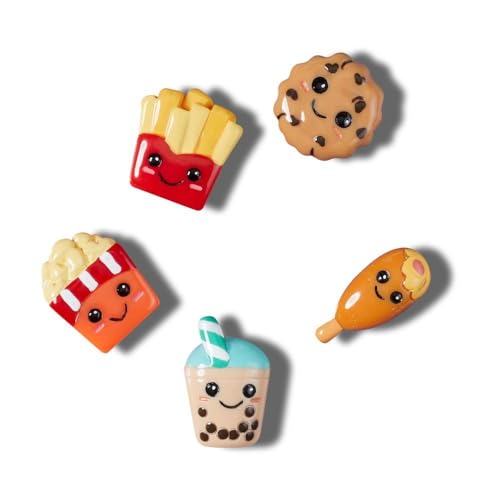 Crocs Jibbitz Food Shoe Charms, Bad But Cute Foods, 5 Pack