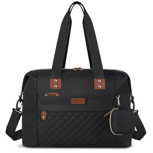 Image of Pritent Diaper Bag Tote, Diaper Baby Bags with Pacifier Case, Shoulder Straps, Stroller Clips, Waterproof Large Mommy Maternity Travel Baby Tote for Mom and Dad, black
