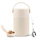 Produktbild VMUTGA Thermobehälter 850ml, | Edelstahl Warmhaltebehälter | Müsli to go - Thermobox Mittagessen, Edelstahl Thermobehälter für Essen mit faltbaren Löffel (Weiß)