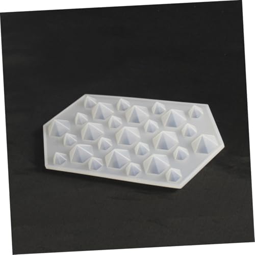 Bandeja para cubos de hielo de silicona transparente con forma de diamante miniatura 3