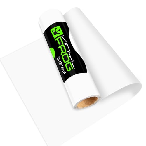 VINYL FROG Matte White Craft Vinyl Roll Self-adhesive Permanent Vinyl 30.5x305cm for Cutting Machine